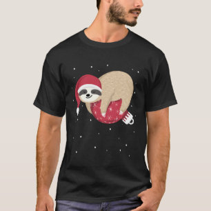 Christmas Sloth Gift Women Girls Kids Men Pyjamas T-Shirt