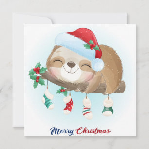Christmas Sloth Holiday Card