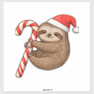 Christmas Sloth Hugging Candy Cane Classic T-Shirt