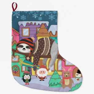 Christmas Sloth Large Christmas Stocking
