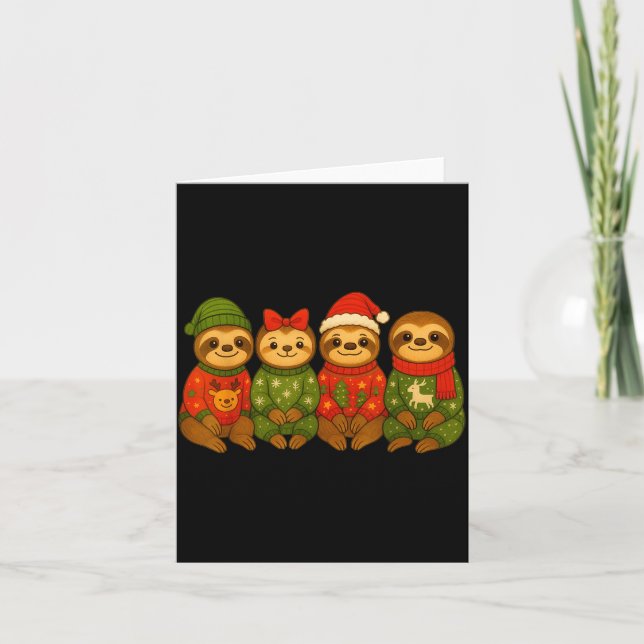 Christmas Sloth Matching Family Xmas Pajama Men Wo Card (Front)