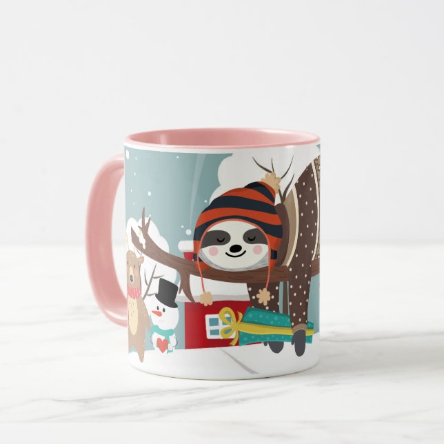 Christmas Sloth Mug (Front Left)