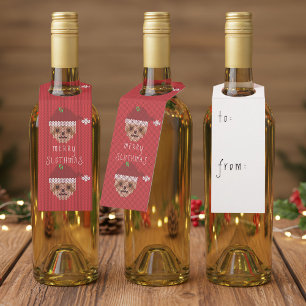 Christmas Sloth Red Slothmas Holiday Bottle Tag
