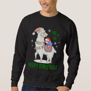 Christmas Sloth Riding Santa Llama Merry Xmas Slee Sweatshirt