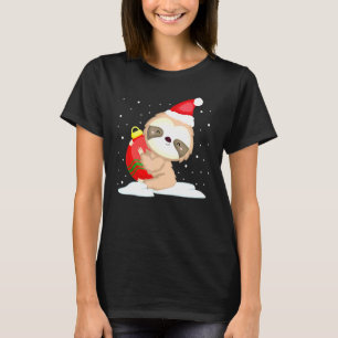 Christmas Sloth Santa Snow For Women Girls Kids Me T-Shirt