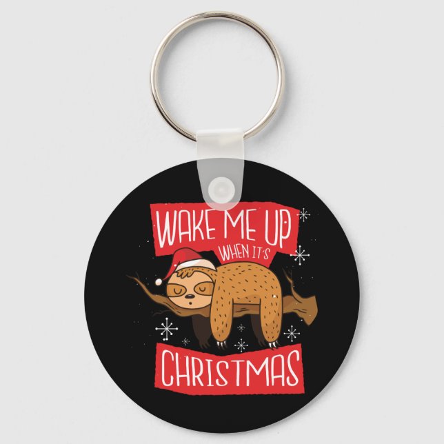 Christmas Sloth Saying Gift For Sloths Lover Key Ring (Front)