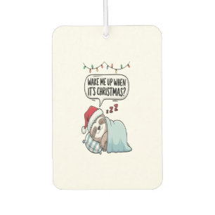 Christmas Sloth Sleeping Holiday Car Air Freshener