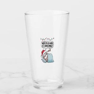 Christmas Sloth Sleeping Holiday Glass