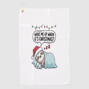 Christmas Sloth Sleeping Holiday Golf Towel