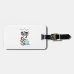 Christmas Sloth Sleeping Holiday Luggage Tag