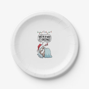 Christmas Sloth Sleeping Holiday Paper Plate