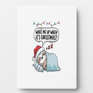 Christmas Sloth Sleeping Holiday Plaque