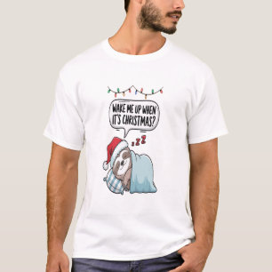 Christmas Sloth Sleeping Holiday T-Shirt