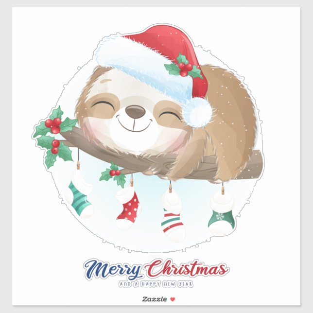 Christmas Sloth Sticker (Sheet)