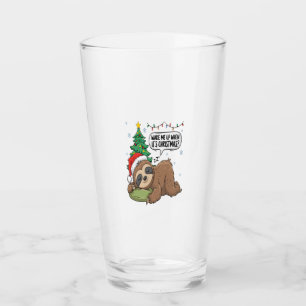 Christmas Sloth Wake Me Up Holiday Nap Glass