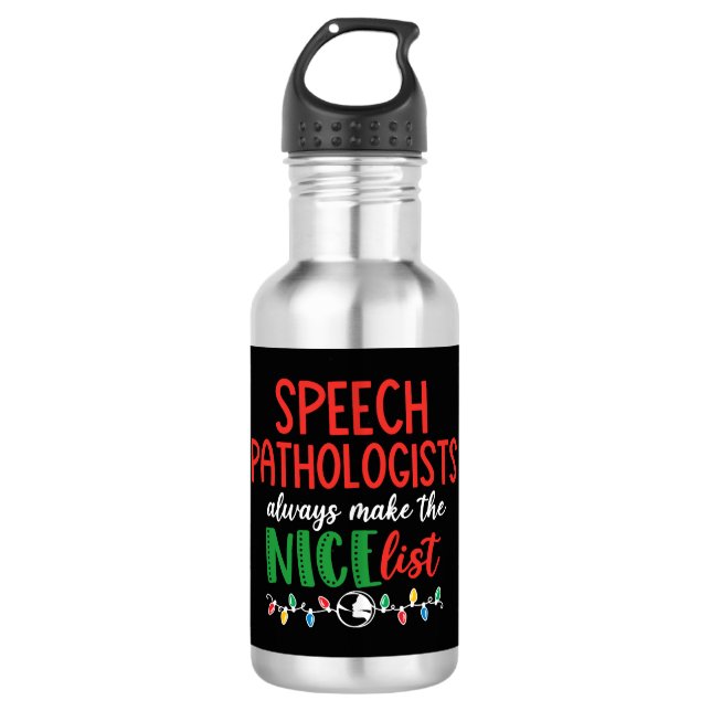 Christmas SLP speech pathologist 710 Ml Water Bottle (Front)