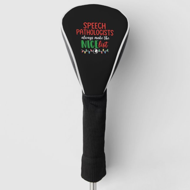 Christmas SLP speech pathologist Golf Head Cover (Front)