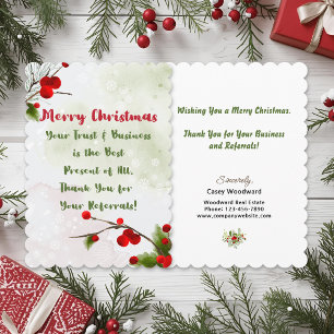 Christmas Small Business Appreciation & Referral Thank You Card