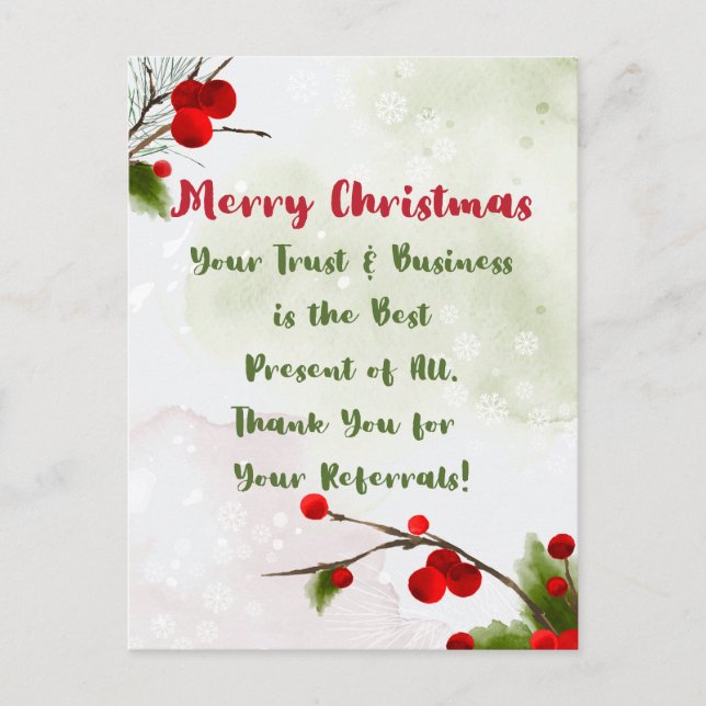 Christmas | Small Business Promotional Marketing Holiday Postcard (Front)