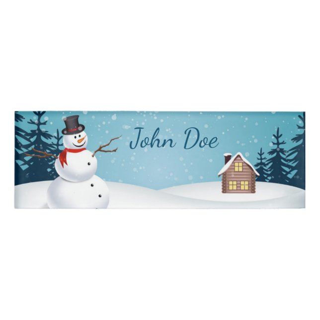 Christmas Small Rectangle Name Tag (Front)