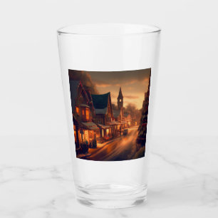 Christmas Small Town 1 Glass