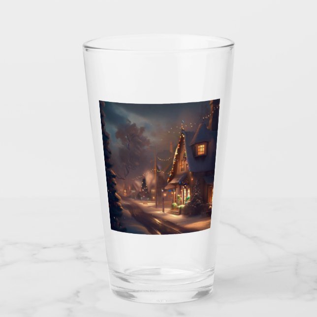 Christmas Small Town 2 Glass (Front)