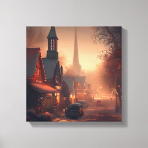 Christmas Small Town 4 Canvas Print