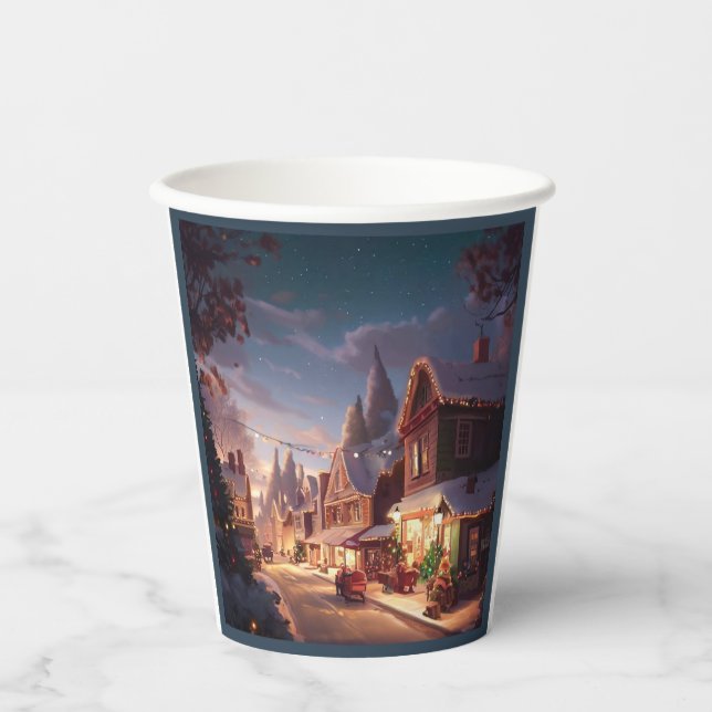 Christmas Small Town 5 Paper Cups (Front)