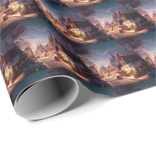 Christmas Small Town 5 Wrapping Paper (Roll Corner)