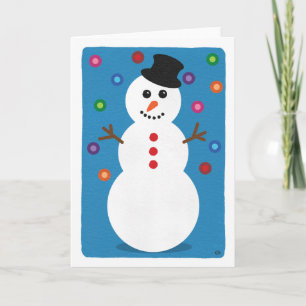 Christmas Smiling Snowman Holiday Card
