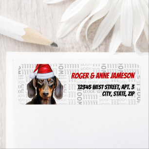 Christmas Smooth Coat Dachshund Dog Lover Address