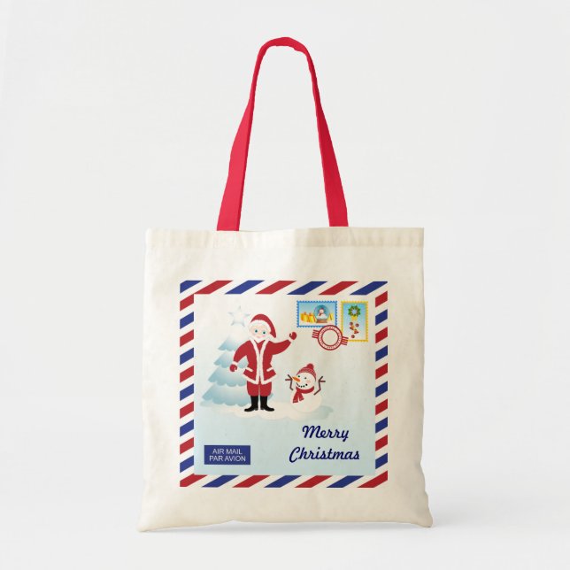 Christmas snail mail envelope tote bag (Front)