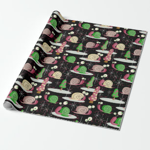 Christmas Snaily Snails - MidCentury Retro -- Wrapping Paper
