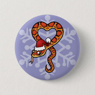 Christmas Snake 6 Cm Round Badge