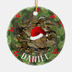 Christmas Snake Ceramic Tree Decoration