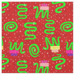 christmas snakes xmas lights snowflakes red fabric