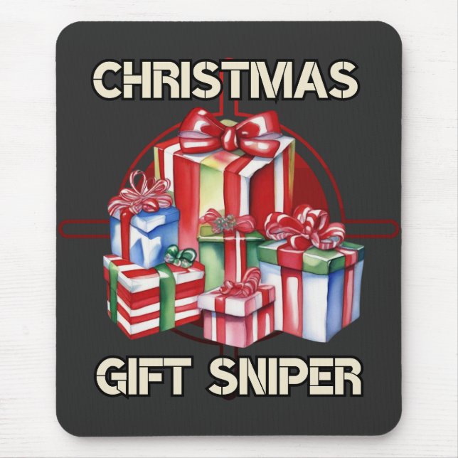 Christmas, sniper, gift, army mouse mat (Front)