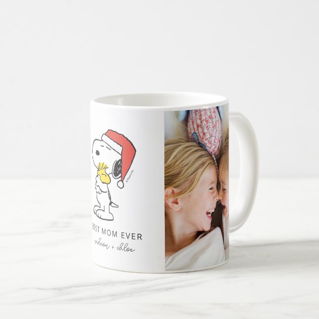 Christmas Snoopy & Woodstock | Best Mum - Photo Coffee Mug (Front Right)
