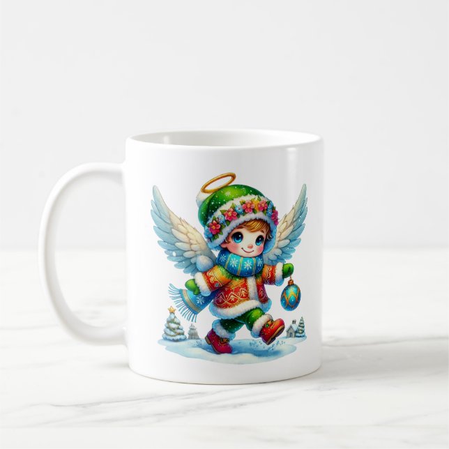 Christmas Snow Angel Coffee Mug (Left)