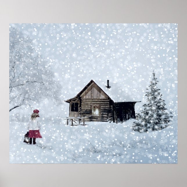 Christmas Snow at the Cabin Poster (Front)