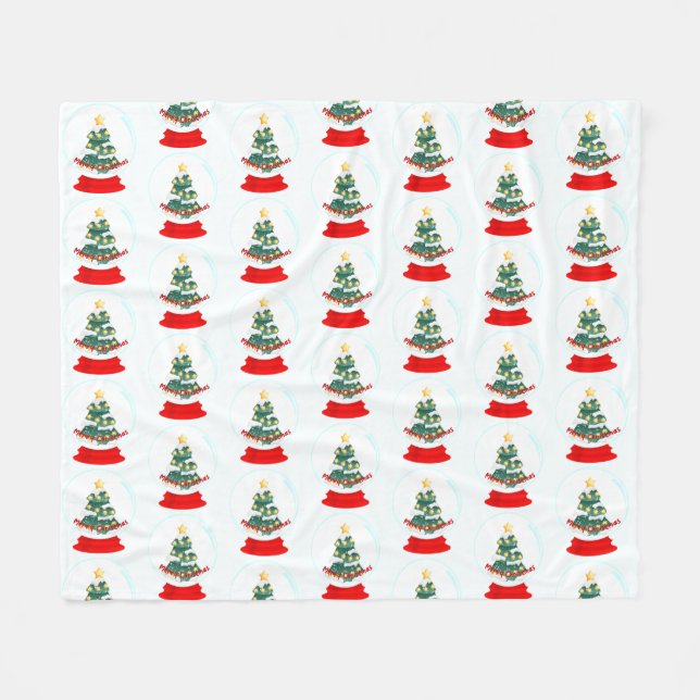 Christmas Snow Ball Fleece Blanket (Front (Horizontal))