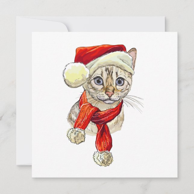 Christmas Snow Bengal Cat  Throw Pillow (Front)