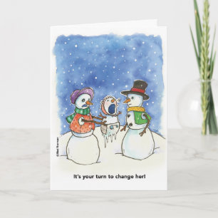Christmas:  Snow Couple Parents Card
