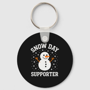 Christmas Snow Day Supporter Snowflake Snowman Fun Key Ring