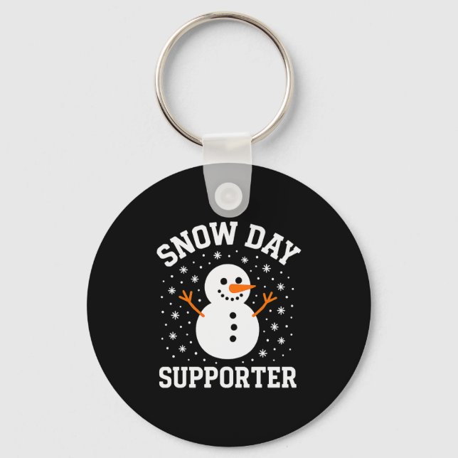 Christmas Snow Day Supporter Snowflake Snowman Fun Key Ring (Front)