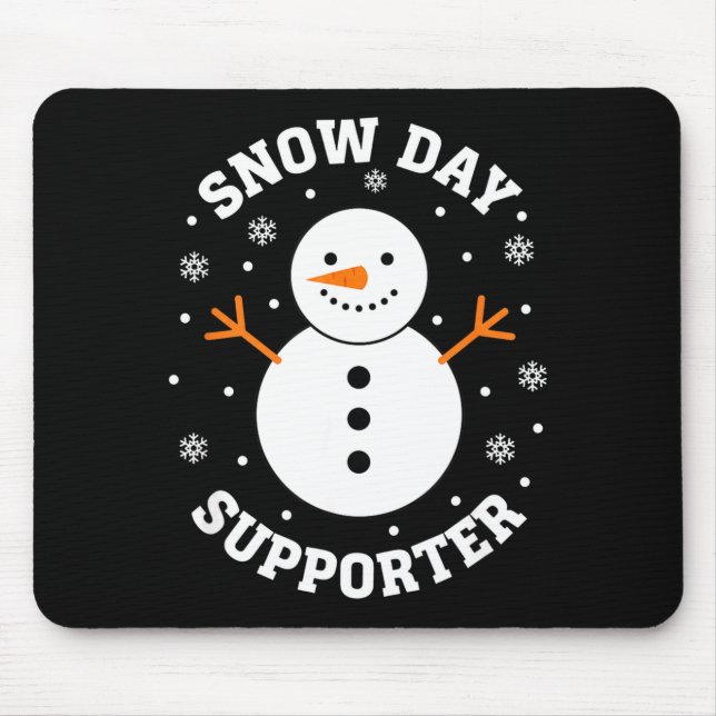 Christmas Snow Day Suprter Snowflake Snowman Funny Mouse Mat (Front)