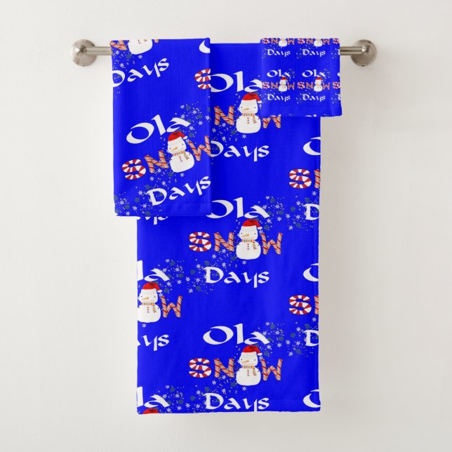 Christmas Snow Days Bath Towel Sets, Snowman  (Insitu)
