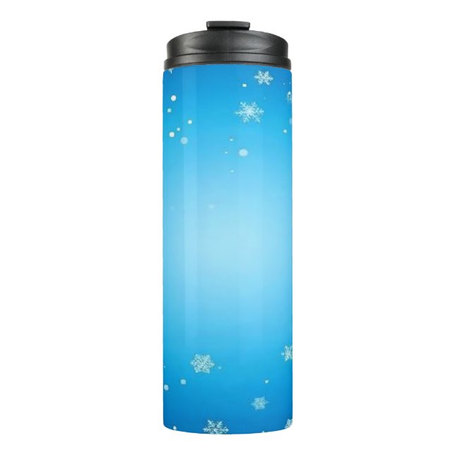 Christmas Snow Flakes Decoration Digital Art Thermal Tumbler (Front)