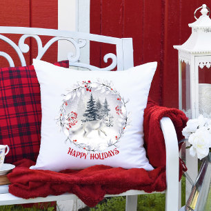 Christmas Snow Fox   Winter Scenery   Cushion