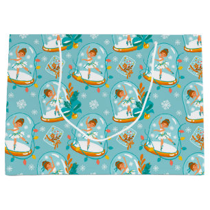 Christmas Snow Globe Ballerina Large Gift Bag